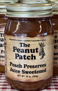 Gourmet Peach Preserves Juice Sweetened from The Peanut Patch.