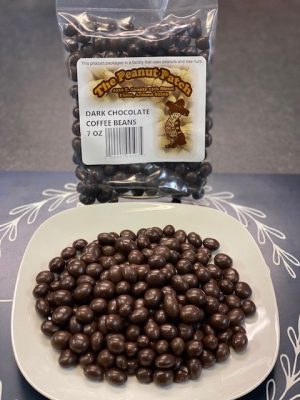 Plate of Dark Chocolate Coffee Beans from The Peanut Patch.