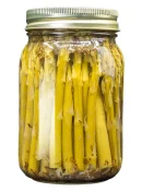 Back view of Pickled Italian Asparagus from The Peanut Patch.