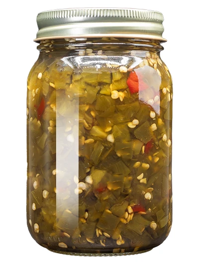 Sweet Hot Jalapeno Relish Back view of Sweet Hot Jalapeno Relish from The Peanut Patch.