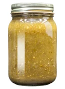 Back view of Tomatillo Avocado Salsa from The Peanut Patch.